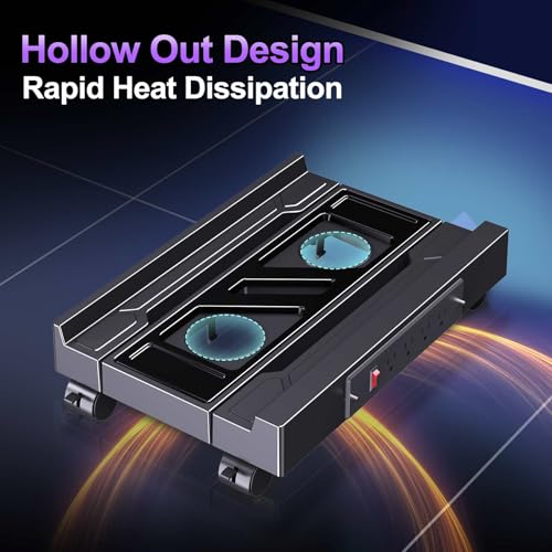 Adjustable Computer Tower Stand with Charging Station, PC Stand for Floor, Mobile CPU Holder with 4 Caster Wheels Fits Most PC Tower, Under Desk CPU Holder for Office,Gamers and Students - style: With Socket