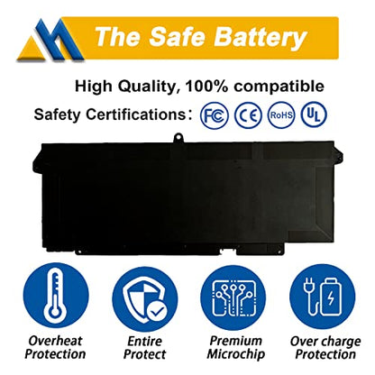 7FMXV 63Wh 4-Cell Laptop Battery Replacement for Latitude 7420 5320 7320 7520 Series TN2GY 0TN2GY 9JM71 4M1JN 1PP63 727CG HDGJ8 MHR4G CN-0727CG CN-0TN2GY 15.2V 3941mAh - size: 9.96*4.10*0.22 inch 7FMXV