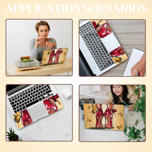 SUPERDANT Laptop Skin Sticker Red High Heels Laptop Decals Personalized Universal Notebook Computer Wrap Vinyl Skin Stickers Cover Art Decal Removable 12-15.6 Inch Scratch-Resistant Gifts Yellow - color: Red+Yellow