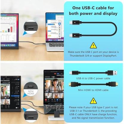 16 Inch 120Hz Portable Gaming Monitor FHD 1200P IPS, USB-C&HDMI, External Monitor for Laptop,Phones, Game Consoles, Ideal for Office,Travel & Dual-Screen Setup - size: 16inch