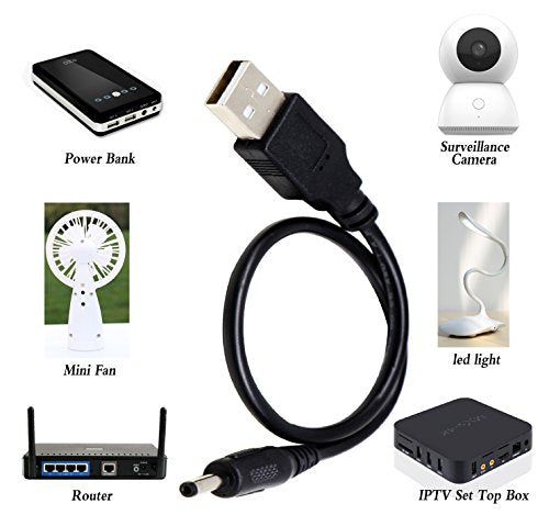 USB 2.0 A Male to DC 3.5x1.35mm Male Adapter Cable 5 Volt DC Barrel Power Jack Charging Cable for Tablet, Electronic Dog, Access Control Attendance (28CM/11inch, DC 3.5x1.35mm)(2packs) - color: 28CM DC 3.5x1.35mm