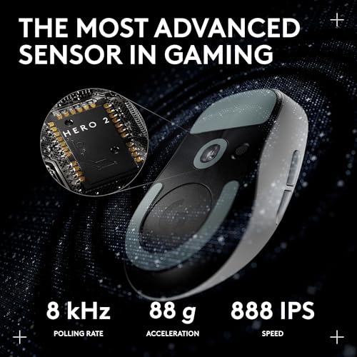 Logitech Pro X Superlight 2c Wireless Gaming Mouse 51g Compact - White | Compact mini size, symmetrical shape, <8 kHz polling, 44K DPI, PowerPlay charging, USB-C, 5 buttons, PC/Mac - color: White, size: Compact, style: Mouse