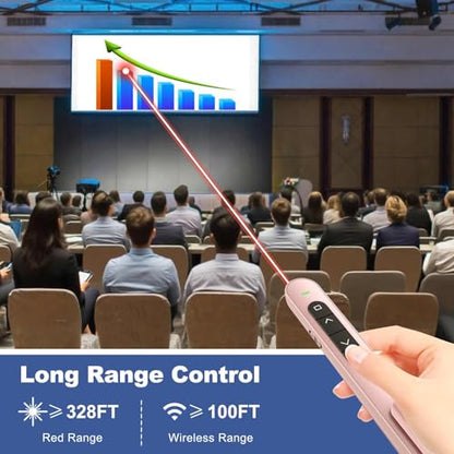 QUI Presenter Clicker Bundle | Pen-Shaped USB A Pink & Remote-Shaped USB A Black