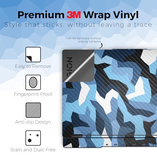 Carbon Fiber Laptop Skin Compatible with Lenovo Legion 5 Gaming Laptop (15IRX9) 2024 - Sky Camouflage - Premium 3M Vinyl Protective Wrap Decal Cover - Easy to Apply | Crafted in the USA - color: Sky Camouflage, size: Legion 5 Gaming (15IRX9) 2024 Full Cov