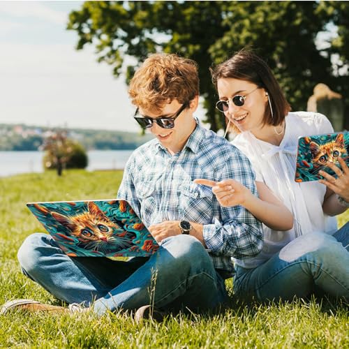 Universal Laptop Skin Sticker with 2 Wrist Pad Skins, Waterproof Scratch Resistant Vinyl Laptop Cover Decal, Cut to Fit for 11–15.6 Inch MacBook HP Dell Lenovo, Cat Waves - color: Cat Waves