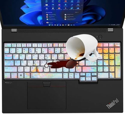 Keyboard Cover for Lenovo ThinkPad E16 Gen 1 16", Thinkpad T16 P16 P16v P16s Gen 2/Gen 1 16", Thinkpad L15 Gen 4/3 15.6" (Not Fit Thinkpad Z16, L15 Gen 2/1)-Iridescent - color: Iridescent