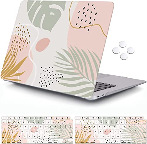 iCasso for MacBook Air 13 Inch Case 2022 2021-2018 Release A2337 M1 A1932 A2179 with Retina Display Touch ID, Protective Hard Shell Case and Keyboard Cover for MacBook Air 13 - Morandi - color: Morandi
