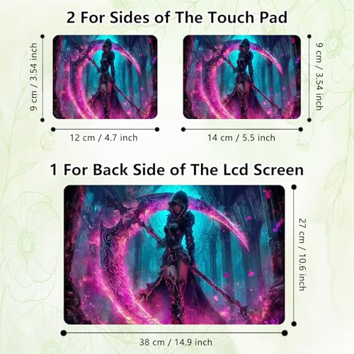 Laptop Skin Sticker Decal, Universal Reusable Vinyl Laptop Cover for 12" 13" 13.3" 14" 15" 15.4" 15.6" Notebook PC, Waterproof Scratch-Resistant with 2 Wrist Pads, Easy to Apply & Remove,Art Womens - color: Art Womens