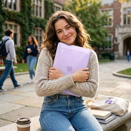 Batianda CrystalAir Case for MacBook Neo 13 Inch 2026, Crystal Violet | 4-in-1 Bundle Ultra Clear Slim Hard Shell, Lightweight Everyday Protection for MacBook Neo 13 Inch 2026 Model A3404 - color: Crystal Violet