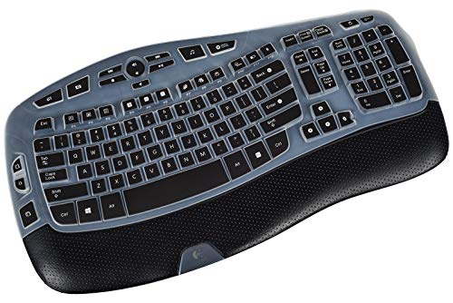 Keyboard Cover for Logitech K350 MK550 MK570 Wireless Wave Keyboard, Logitech K350 MK550 MK570 Wireless Keyboard Accessories Protective Skin -Black - color: Black, size: Logitech K350 / MK550 / MK570