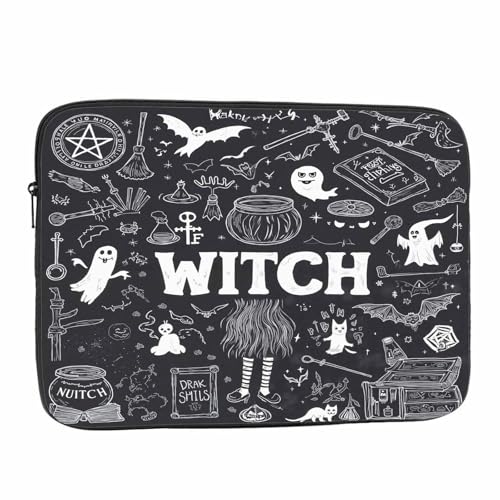 Laptop Sleeve Bag 15.4 15.6 Inch,Witch Halloween Witchcraft Black Magic Palmistry Protective Polyester Computer Cases Laptop Cover Briefcase Bag Tablet Travel Cover - color: LPS-016
