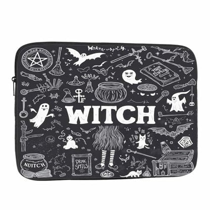 Laptop Sleeve Bag 15.4 15.6 Inch,Witch Halloween Witchcraft Black Magic Palmistry Protective Polyester Computer Cases Laptop Cover Briefcase Bag Tablet Travel Cover - color: LPS-016
