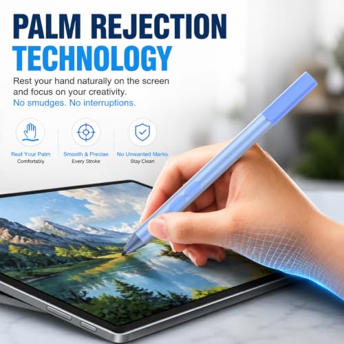 Active Pen for HP Omnibook Envy x360 Spectre Pavilion, Palm Rejection | 1024 Pressure Levels, 300-Day Battery, Dual Side Button, No Bluetooth, MPP 1.51 for Drawing & Note-taking - color: Sapphire