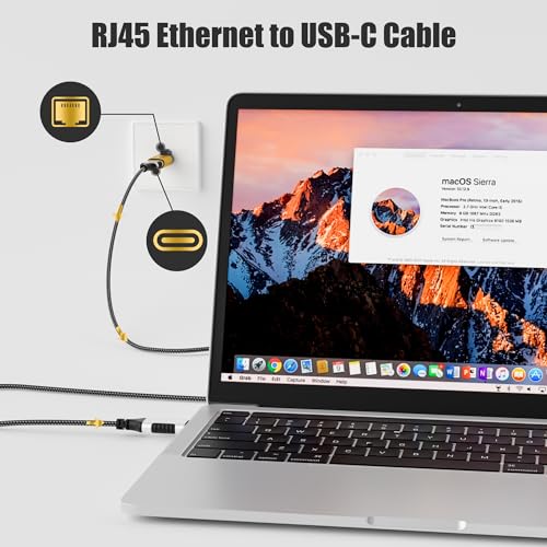 USB C to Ethernet Adapter, New Idea RJ45 Male to USB C Female Network LAN Adapter, Built-in Smart Chip, Simply Insert Daily Charging Cables to Access The Internet - style: RJ45 to USB-C Adapter