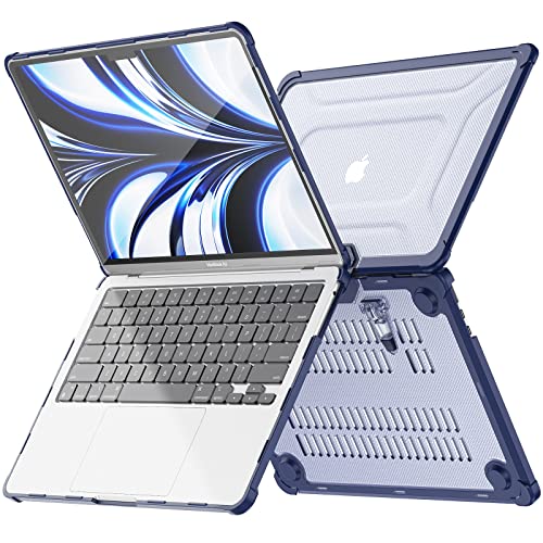 MEEgoodo Case for MacBook Air 15 inch 2026 2025 2024 2023, Case Fit Model (A3448/A3241/A3114/A2941) with M5/M4/M3/M2 Chip, Laptop Hard Shell with Heavy Duty Rugged Shockproof, Navy Blue XK - color: Navy Blue XK
