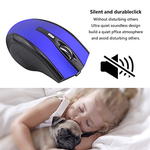 Bluetooth Wireless Mouse,Rechargeable Silent Mouse with Blue Light,1000 DPI 4 Buttons Mice for Notebook PC Laptop Computer Windows/Android Tablet/Microsoft/MacBook Pro (Blue)