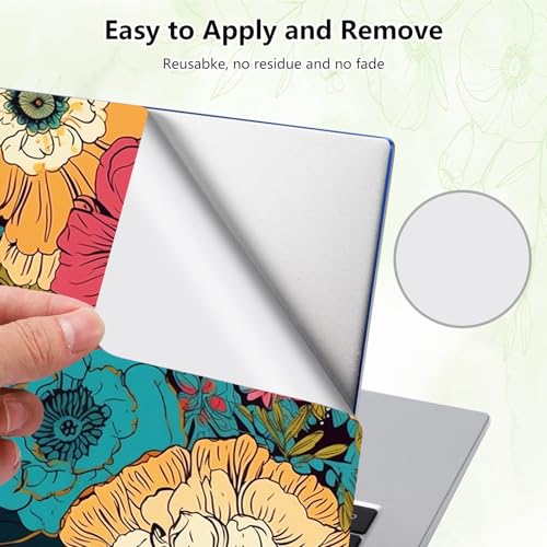 Laptop Skin Sticker Decal, Universal Reusable Vinyl Laptop Cover for 12" 13" 13.3" 14" 15" 15.4" 15.6" Notebook PC, Waterproof Scratch-Resistant with 2 Wrist Pads, Easy to Apply & Remove,Art Flower - color: Art Flower