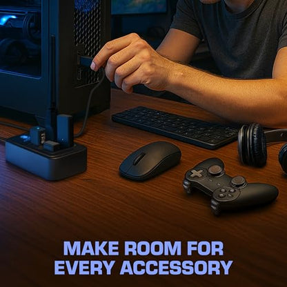 Rebuff Reality 4-Port USB 3.0 Hub for Wireless VR Dongles and Gaming | Reduces Wireless Interference for VR Dongles and Provides a Stable Connection for Mouse, Keyboard, Headset, PC, Mac - size: 4-PORT