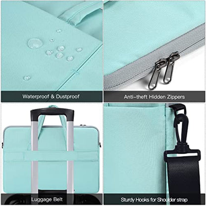 17.3 Inch Laptop Shoulder Sleeve Bag, Girls Women Briefcase Handbag for HP Envy 17 17t/Pavilion 17, Dell Inspiron 17/G3 G7 17.3, Lenovo ideapad L340, Acer Aspire 17.3, ASUS ROG MSI GS75 17.3 Case,Mint - color: Mint Green, size: 17.3 Inch