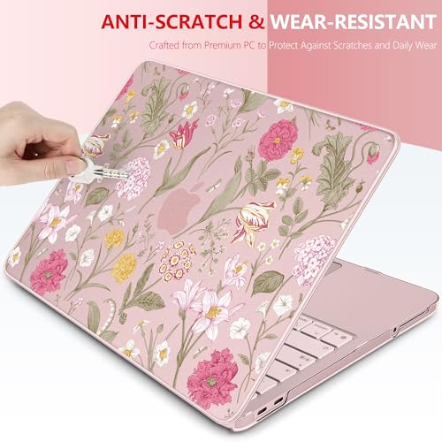 for MacBook Neo 13 inch Case 2026 (Model A3404), Artistic Flower Pattern Ultra Slim Frosted Matte Hard Shell, Anti-Scratch & Fingerprint Resistant Cover - Classic Flowers - color: Classic Flowers