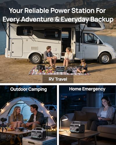 DARAN 350W Portable Power Station 288Wh with Storage Bag & 1.5m DC Car Charging Cable, LiFePO4 Solar Generator Bundle for Road Trip, Camping & Home Emergency