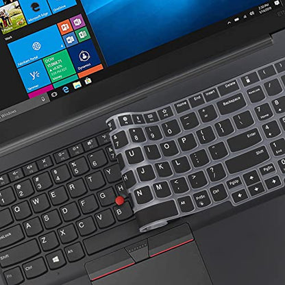 Keyboard Cover for 15.6" Lenovo ThinkPad E15 Gen 4/3/2, ThinkPad L15 Gen 2/1, ThinkPad T15 T15p T15g P15 P15s P15v Gen 3/2/1, ThinkPad E580 E590 E595 L580 L590 P52 P53 P72 P73 T570 T575 T580 T590 -BK - color: Black