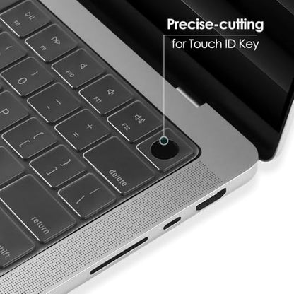 ProElife Keyboard Cover for MacBook Pro 14 Inch 16 Inch M5 M4, Clear, TPU | U.S. Layout, Non-interference Design for ID Key, Dust-Proof, Backlight Visible, Precision-Molded, Washable & Reusable
