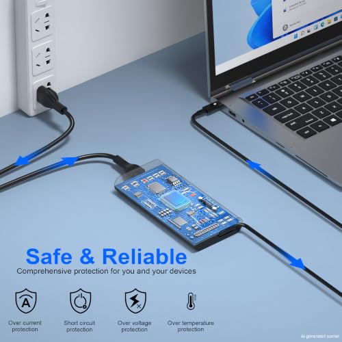 Slim 90W USB C Laptop Charger Compatible with Dell XPS 15 13 Latitude 3400 3500 5289 5400 7300 5300 7400 7390 7200 2in1 Precision 3540 0TDK33 DA90PM170 Type C AC Adapter