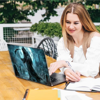 Laptop Skin Sticker Decal, Universal Reusable Vinyl Laptop Cover for 12" 13" 13.3" 14" 15" 15.4" 15.6" Notebook PC, Waterproof Scratch-Resistant with 2 Wrist Pads, Easy to Apply & Remove,Grim Reaper - color: Grim Reaper