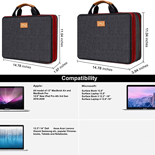ZINZ Expandable Laptop Case 13-13.3-14 Sleeve Compatible with MacBook Pro/Neo 14" M5/M4/M3/M2/M1, MacBook Air/Pro 13", XPS 13/14, Surface Book/Laptop 13.5" and Most 13-14 inch Notebooks，B01RD01 - color: B01rd01, size: 13-14"