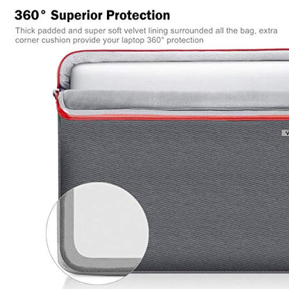 Voova 16-15.6 Inch Laptop Sleeve, Laptop Cover, MacBook Case, Gray | Splash-proof laptop sleeve with soft protection, suitable for laptops and MacBook Pro 16 during travel - color: Grey, size: 15.6-16 Inch