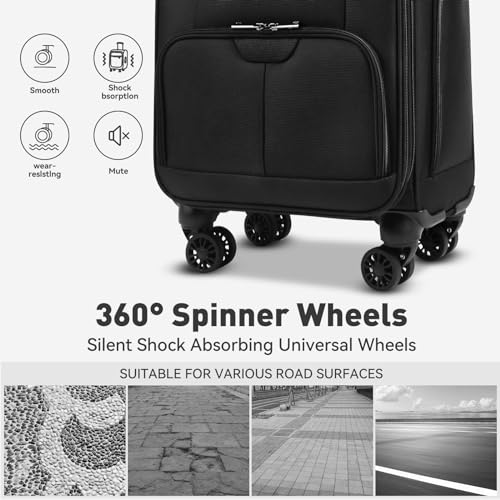 16 Inch Underseat Carry on Luggage With Wheels Soft side Lightweight Business Travel Small Suitcases Bag with TSA lock for Airlines,Men Women, Pilots Crew,Black - color: Black, size: Underseat 16 inch