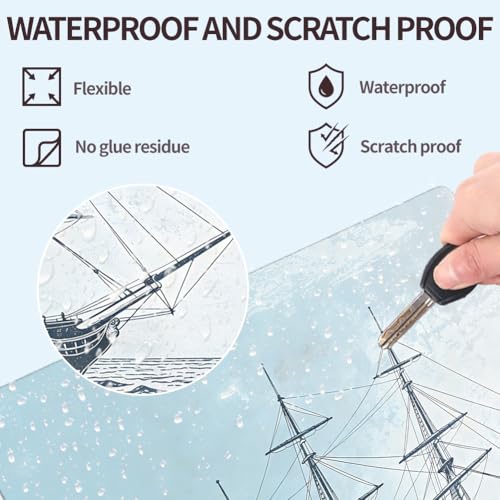 3Pcs Ship Series Laptop Skin Sticker Universal Removable Vinyl Stickers Fits for 12.1 13 14 15.6 16 Inch Waterproof Notebook Decal Cover Gift - style: boat
