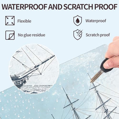 3Pcs Ship Series Laptop Skin Sticker Universal Removable Vinyl Stickers Fits for 12.1 13 14 15.6 16 Inch Waterproof Notebook Decal Cover Gift - style: boat