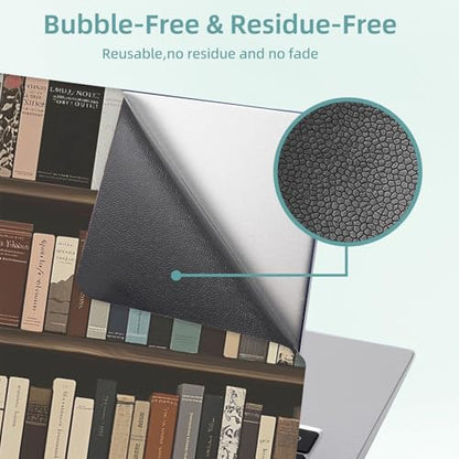 Universal Laptop Skin Decal, 3-Piece Vinyl Protector for 12 13 14 15.6" Notebook, Waterproof Anti-Scratch, Easy Trim & Bubble-Free Finish, Shelf Full of Different Books - color: Shelf Full of Different Books