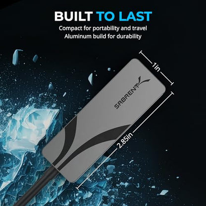 SABRENT USB-A to 2.5Gbps Ethernet Adapter, Multi-Gig (NT-UA25) | USB 3.0 to 2.5GbE RJ45; Win/macOS/Linux; aluminum; 10/100/1000/2500 Mbps; RTL8156BG - size: 2.5GbE USB-A