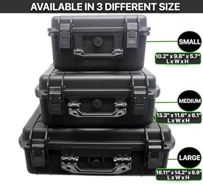 Tactical Hard Case WaterProof & Shock Proof With Custom Foam Insert - size: Medium