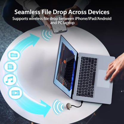 j5create AeroDrop CrossLink Wireless Dongle - Instant Share Files, Photos, Keyboard, Mouse, and Screen Between iPhone/iPad/Android and Windows Computer (JUAW22)
