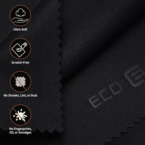 Eco-Fused Microfiber Cleaning Cloths - 40 Pack - (6 x 7 inches) for Cleaning Glasses, Spectacles, Camera Lenses, Tablets, Phones, Smartphones, Laptops, LCD Screens and Other Delicate Surfaces - color: Black (40 Pack)