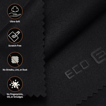 Eco-Fused Microfiber Cleaning Cloths - 40 Pack - (6 x 7 inches) for Cleaning Glasses, Spectacles, Camera Lenses, Tablets, Phones, Smartphones, Laptops, LCD Screens and Other Delicate Surfaces - color: Black (40 Pack)