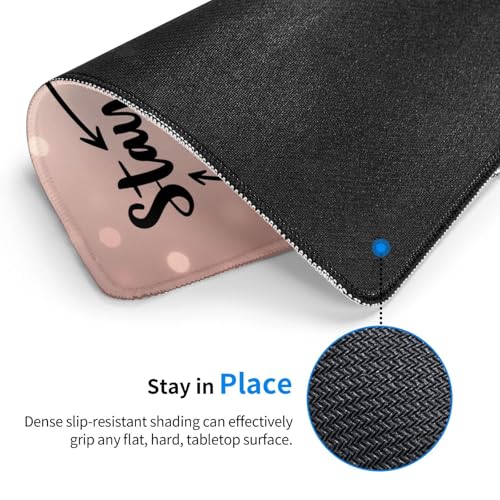 Stay Positive Work Hard and Make It Happen Gaming Computer Keyboard Cute Mouse Pad with Anti-fray Stitching, Premium-Textured Alfombrilla para Mouse with Non-Slip Rubber Base, 10 x 12 inch - color: Stay Positive Work Hard and Make It Happen