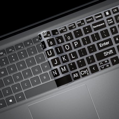 Large Print Keyboard Cover for 15.6" Dell Inspiron 15 3510 3511 3515 3525 3530 3535 5510 5515 5518 7510, 2025 Dell 15 Laptop DC15250 DC15255 15.6, Vostro 3510 3520 3530 5510 5515 15.6, Latitude 3520 - color: BK
