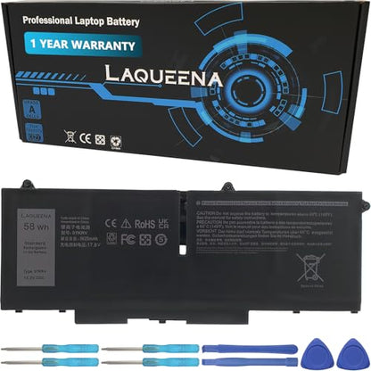 07KRV Laptop Battery Compatible with Dell Latitude 5430 5530 Precision P104F 3570 P104F005 P137G004 P137G Series M69D0 H4PVC Y86WG 0H4PVC 0Y86WG 08WRCR 078FWY 4FVJG O7KRV 15.2V 58Wh 4-Cell - style: 07KRV