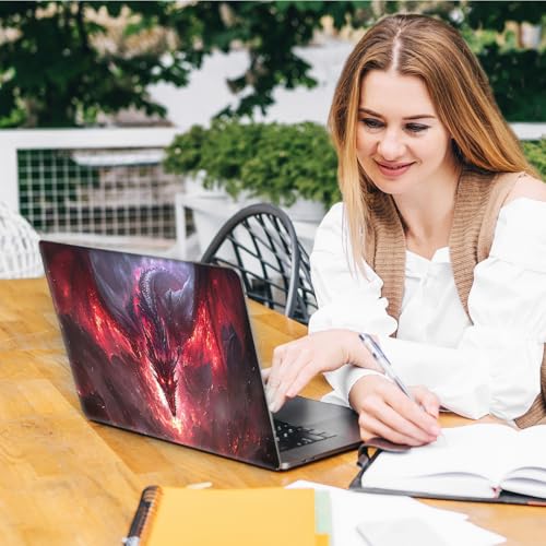 Laptop Skin Sticker Decal, Universal Reusable Vinyl Laptop Cover for 12" 13" 13.3" 14" 15" 15.4" 15.6" Notebook PC, Waterproof Scratch-Resistant with 2 Wrist Pads, Easy to Apply & Remove,I Dragon - color: I Dragon