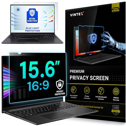 15.6 Inch 16:9 Privacy Screen for Computer Monitor and Laptop - Anti Glare Protector Film Blue Light Filter Eye Protection - Computer Screen Privacy Shield, [1 Pack] - size: [1 Pack] 15.6" DIAGONAL (16:9)