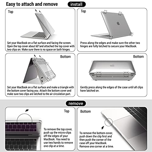 IBENZER Compatible with New MacBook Air 13 inch Case 2022 2021 2020 M1 A2337 A2179 A1932, Plastic Hard Shell Case with Keyboard Cover for Mac Retina Display with Touch ID, White Marble, MAT13-WHMB+1 - color: White Marble
