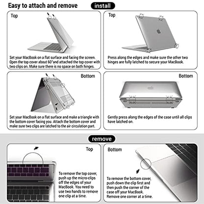 IBENZER Compatible with New MacBook Air 13 inch Case 2022 2021 2020 M1 A2337 A2179 A1932, Plastic Hard Shell Case with Keyboard Cover for Mac Retina Display with Touch ID, White Marble, MAT13-WHMB+1 - color: White Marble
