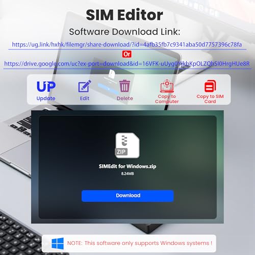 SIM Card Adapter Reader - Sim Card Adapter Kit, Micro, Nano, Standard Sim Card Readers with Eject Pin - USB to S im Card Reader Edit and Read Messages/Contacts, Plug & Play for Windows Computer Laptop