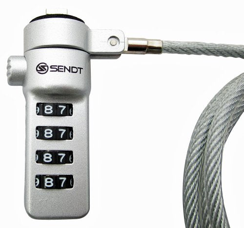Sendt Notebook/Laptop Combination Lock Security Cable (Silver) - color: Silver