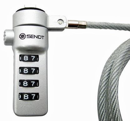 Sendt Notebook/Laptop Combination Lock Security Cable (Silver) - color: Silver